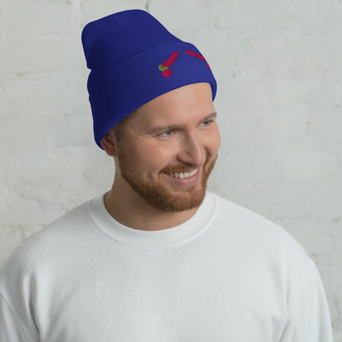 Cuffed Beanie - Pop Art Cock Duo - Image 5