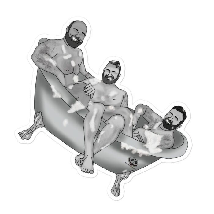 Vinyl Stickers - Three Bears in a Tub