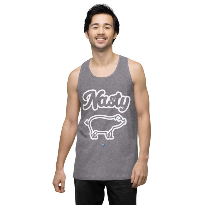 Men’s premium tank top - Nasty Little Piggy - Image 18