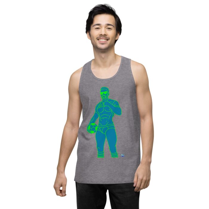 Men’s premium tank top - Pop Art Soccer Player - Image 42