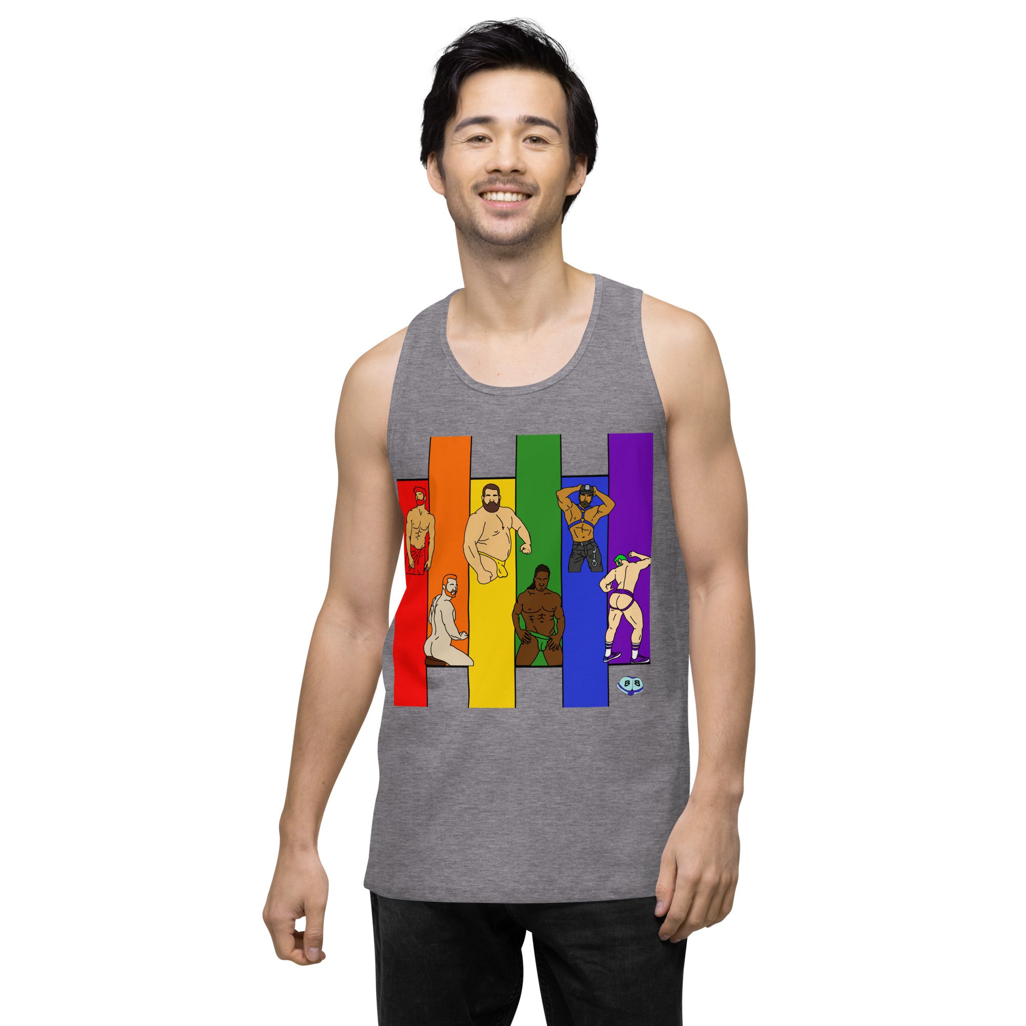 Men’s premium tank top - Pride Columns - Image 19