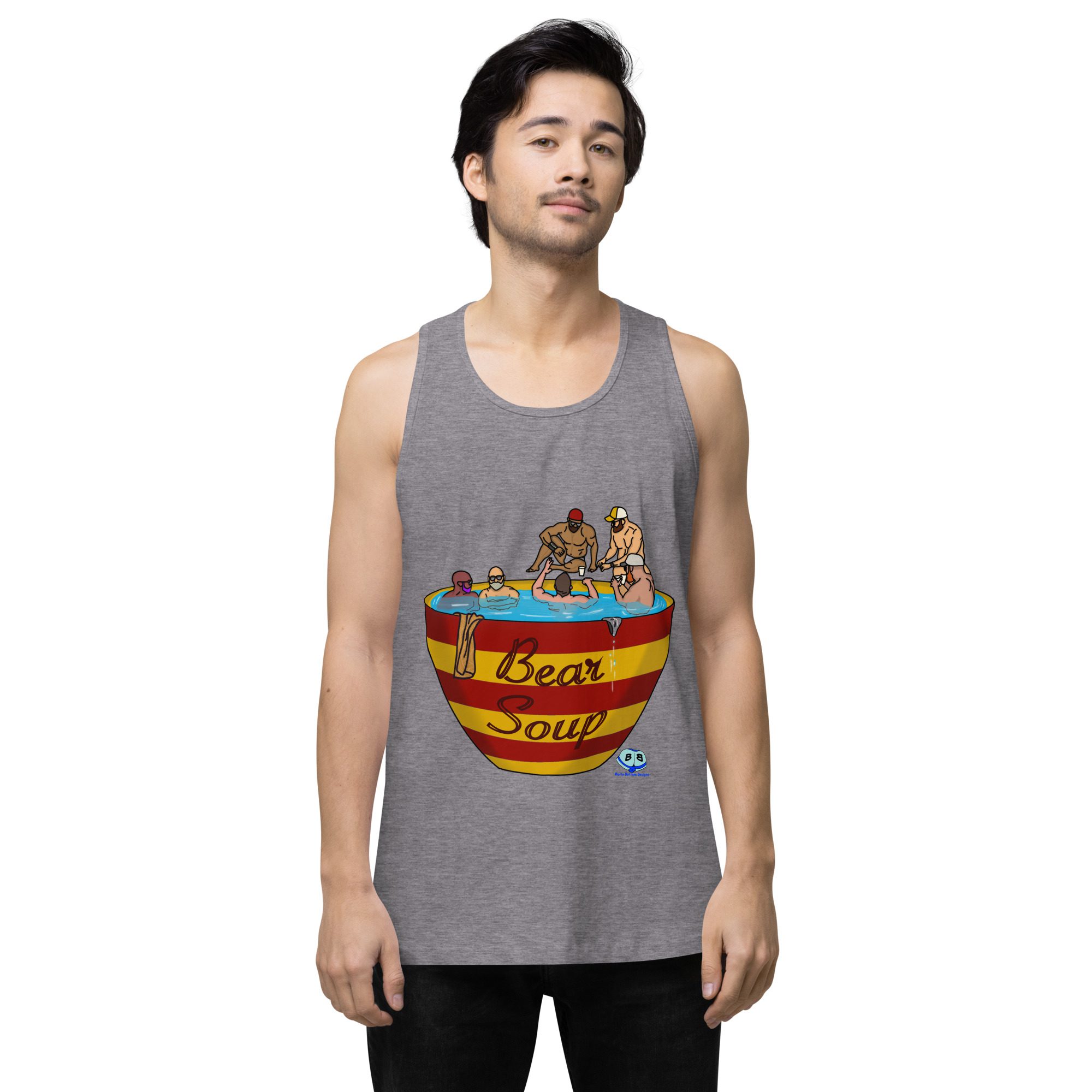 Men’s premium tank top - Bear Soup - Image 17