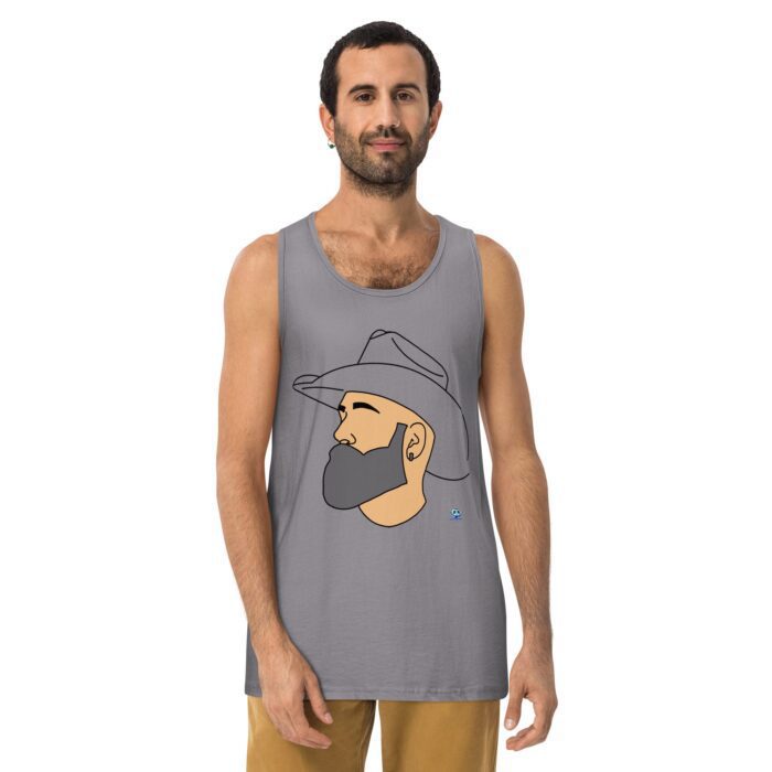 Men’s premium tank top - Bearded Cowboy - Image 18
