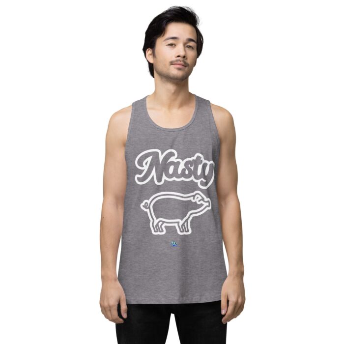 Men’s premium tank top - Nasty Little Piggy - Image 17