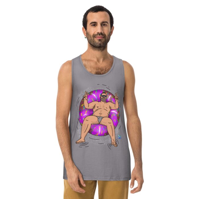 Men’s premium tank top - Peace, Love, and Doughnuts - Image 10