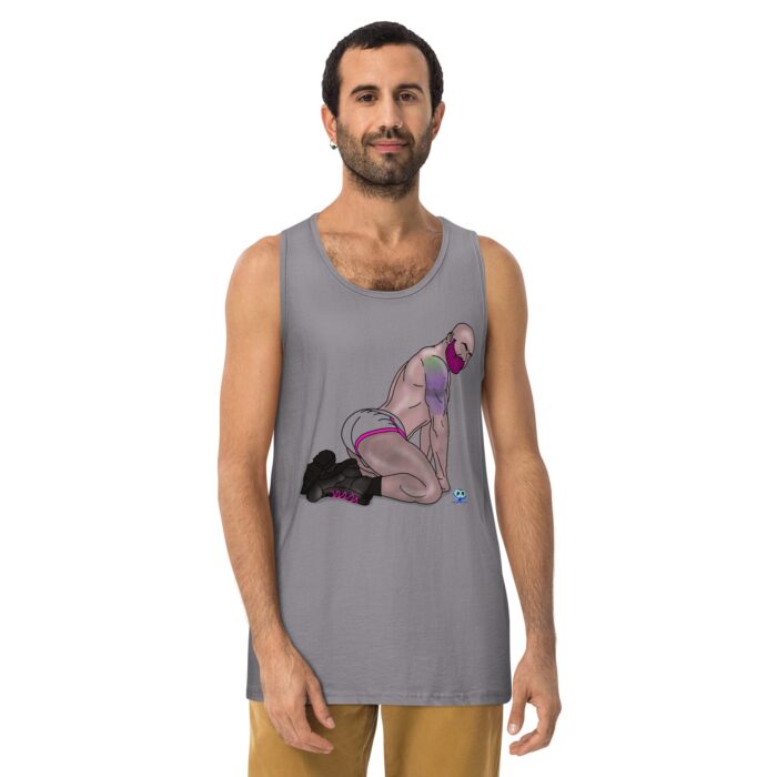 Men’s premium tank top - Pink and Pierced - Image 17