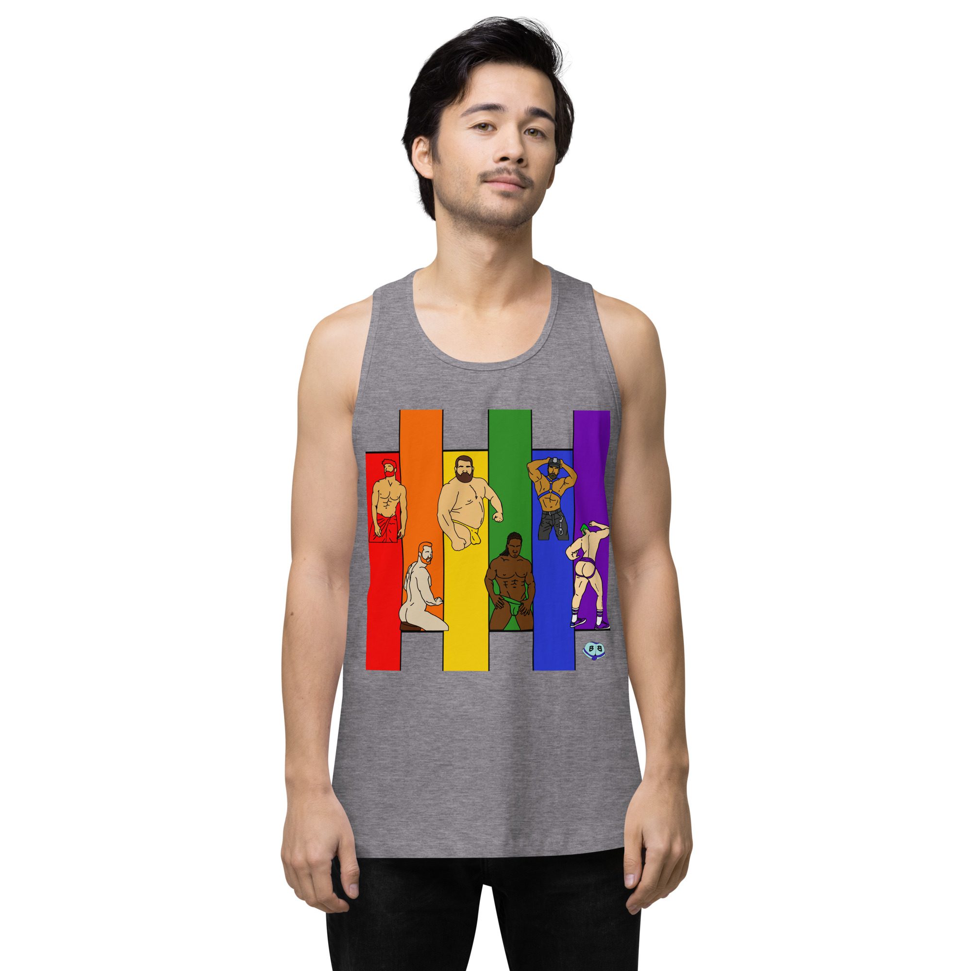Men’s premium tank top - Pride Columns - Image 18