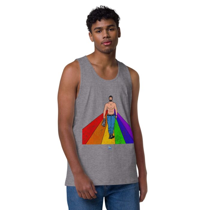 Men’s premium tank top - Rainbow Road - Image 33