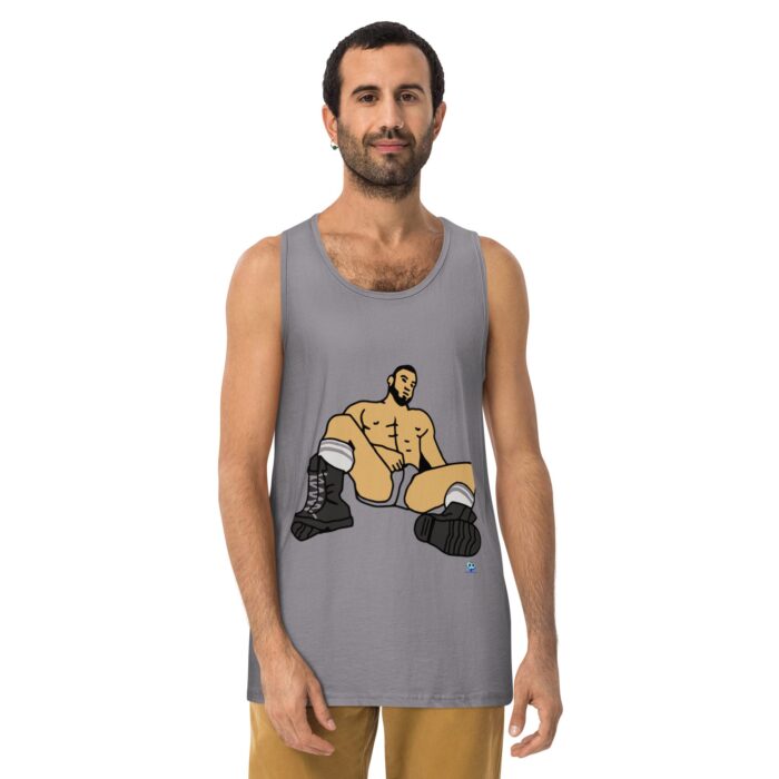 Men’s premium tank top - Waiting in Boots - Image 17