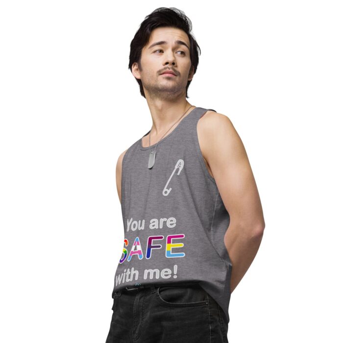 Men’s premium tank top - Safe with me - Image 44