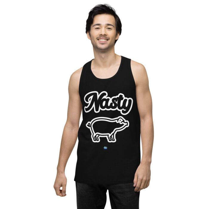Men’s premium tank top - Nasty Little Piggy - Image 2