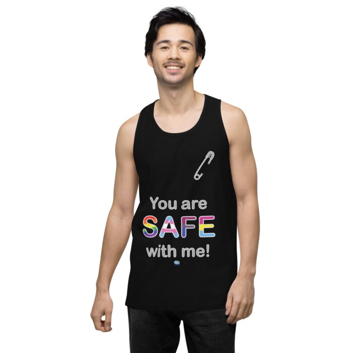 Men’s premium tank top - Safe with me - Image 3