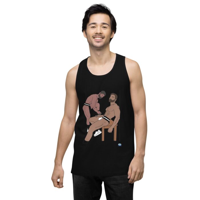 Men’s premium tank top - Steam Room Couple - Image 3