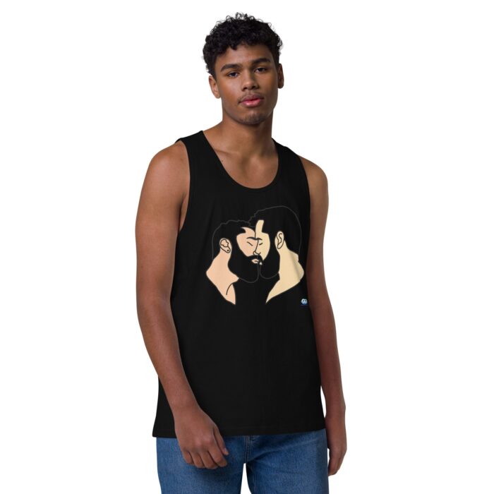 Men’s premium tank top - Bearded Kiss - Image 2