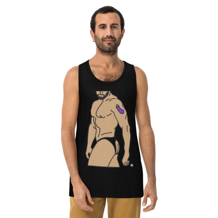 Men’s premium tank top - Eggplant Tattoo - Image 2