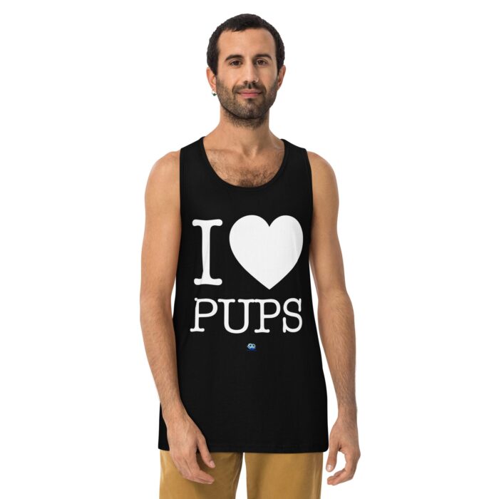 Men’s premium tank top - I Heart Pups - Image 2