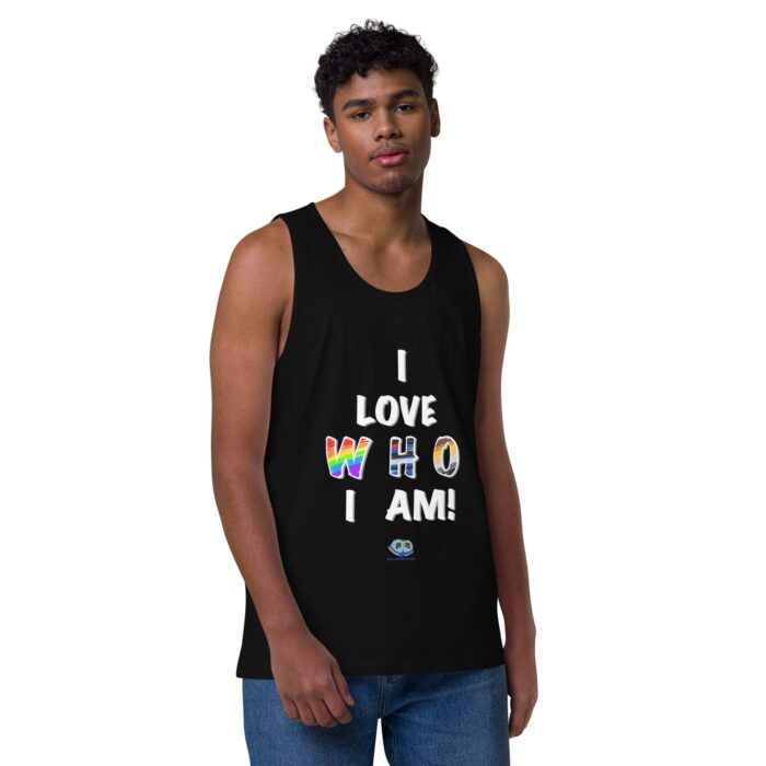 Men’s premium tank top - I Love Who I Am - Image 2