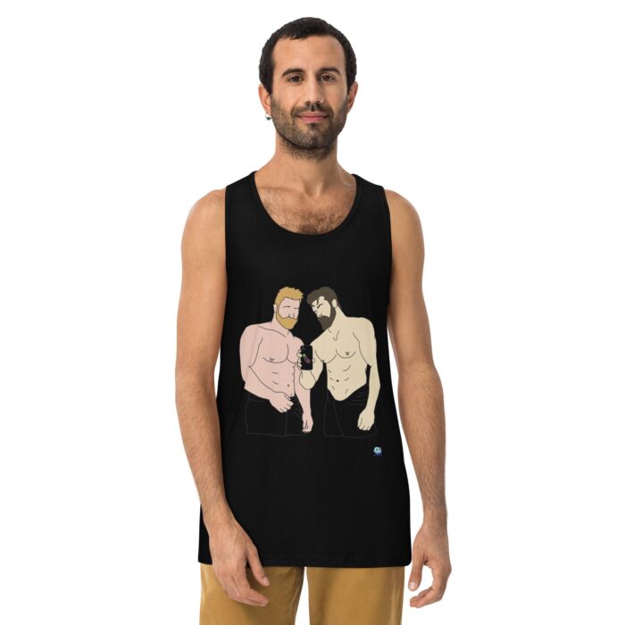 Men’s premium tank top - Locker Room Selfie