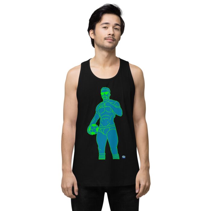 Men’s premium tank top - Pop Art Soccer Player - Image 2