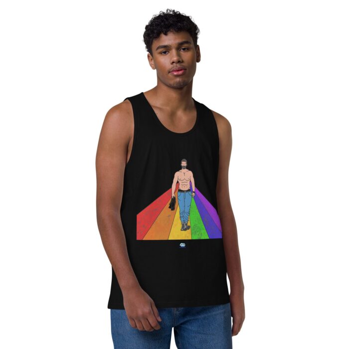 Men’s premium tank top - Rainbow Road - Image 2