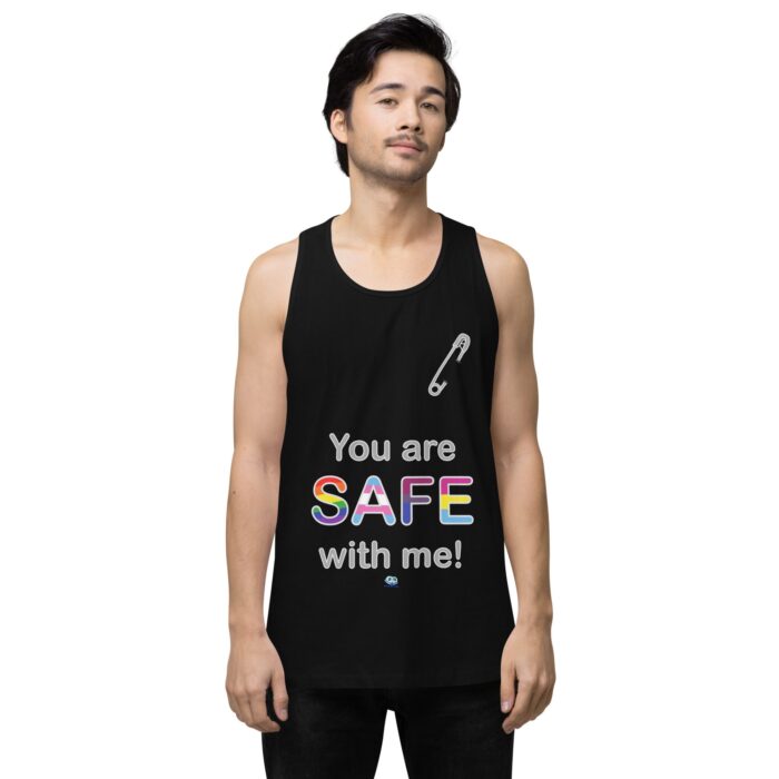Men’s premium tank top - Safe with me - Image 2