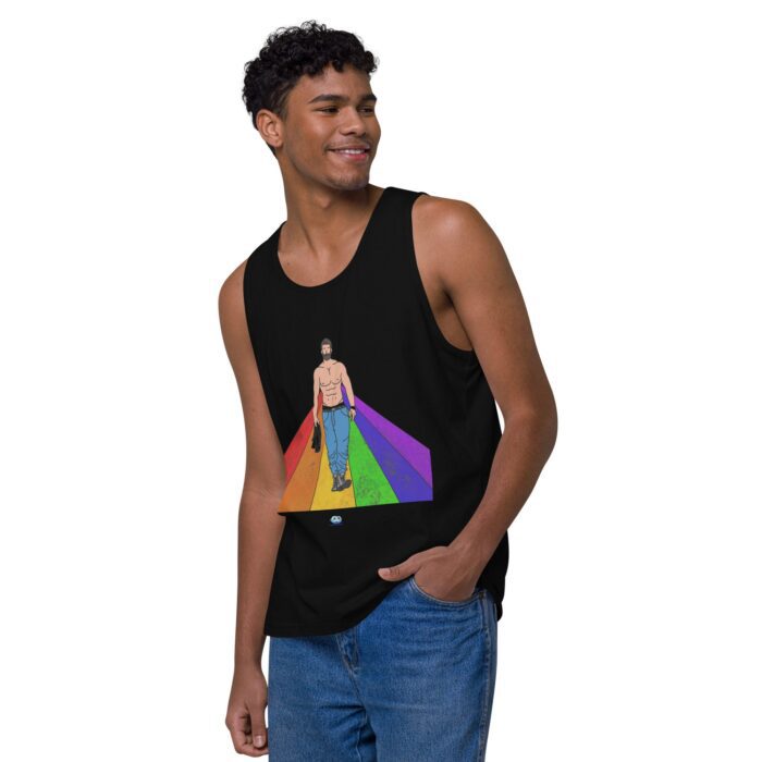 Men’s premium tank top - Rainbow Road - Image 4