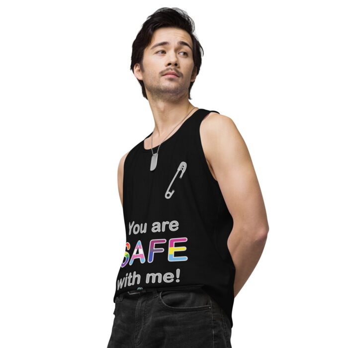 Men’s premium tank top - Safe with me - Image 5