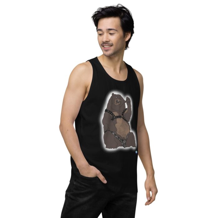 Men’s premium tank top - Disco Bear - Image 4