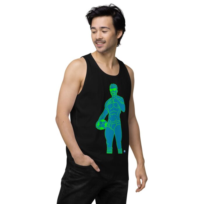 Men’s premium tank top - Pop Art Soccer Player - Image 4