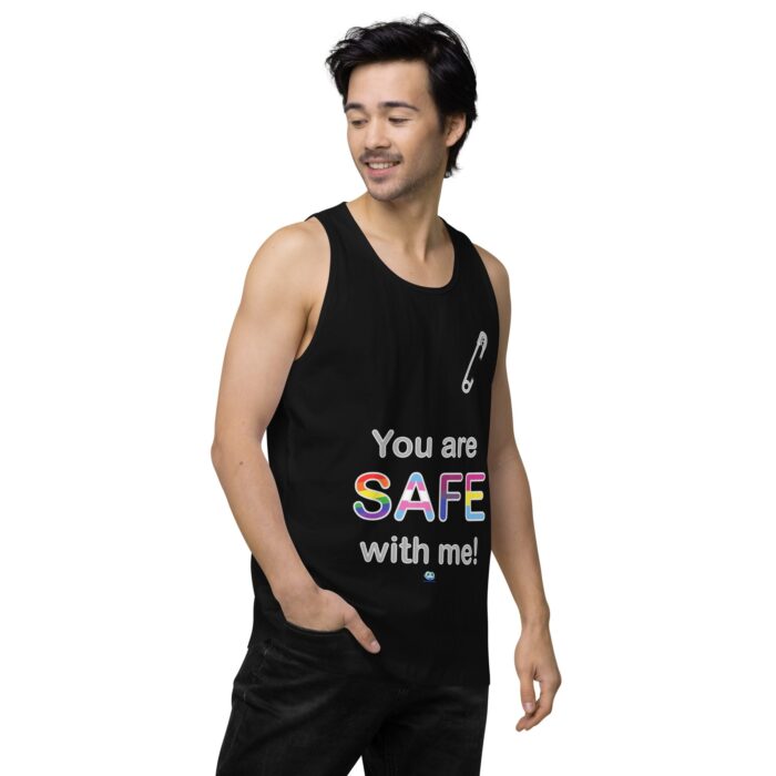 Men’s premium tank top - Safe with me - Image 4