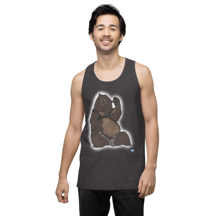 Men’s premium tank top - Disco Bear - Image 23