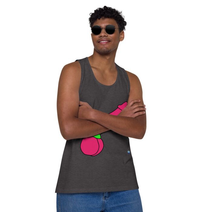 Men’s premium tank top - Pop Art Cock and Ball Scratcher - Image 19