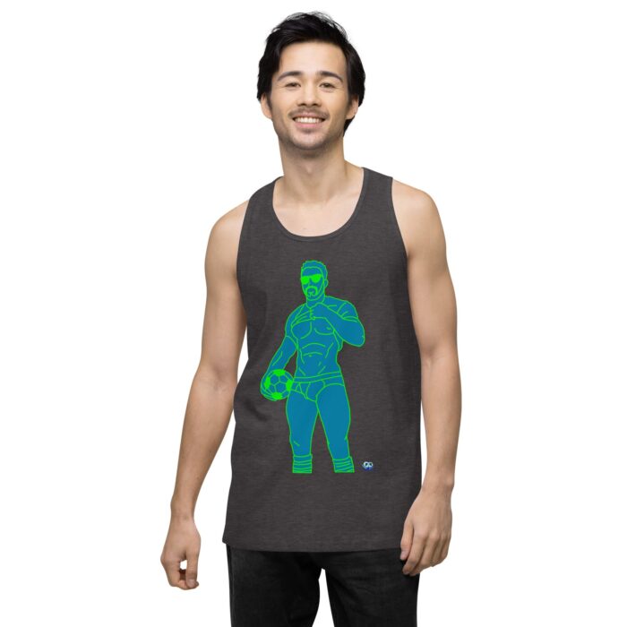 Men’s premium tank top - Pop Art Soccer Player - Image 23