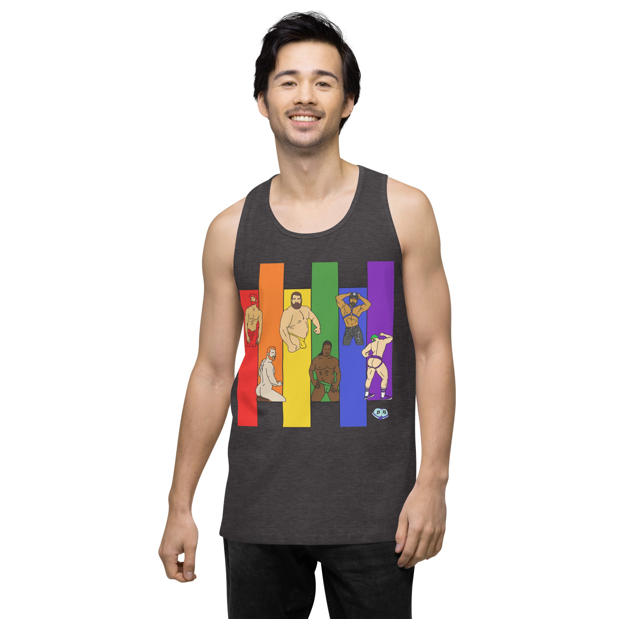 Men’s premium tank top - Pride Columns - Image 11