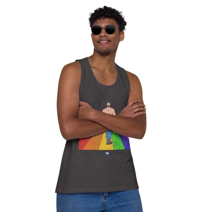 Men’s premium tank top - Rainbow Road - Image 18