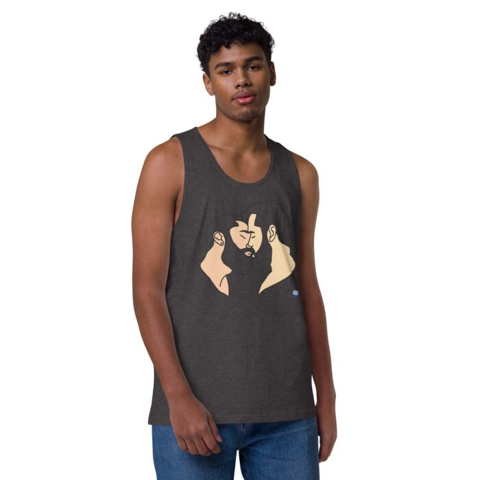 Men’s premium tank top - Bearded Kiss - Image 9