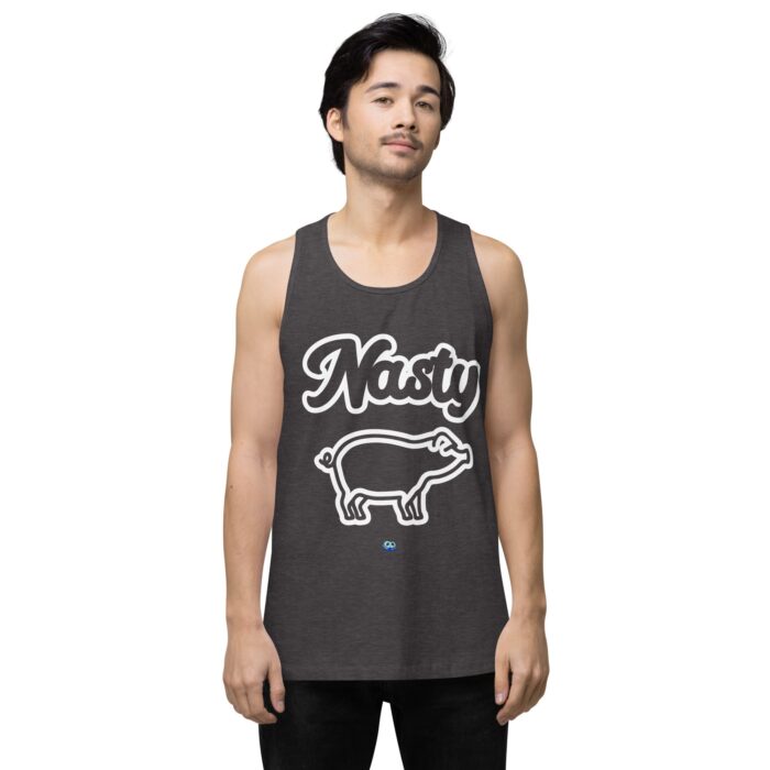 Men’s premium tank top - Nasty Little Piggy - Image 9