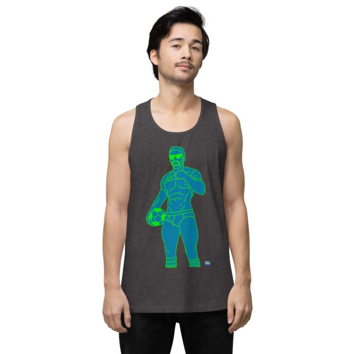 Men’s premium tank top - Pop Art Soccer Player - Image 22
