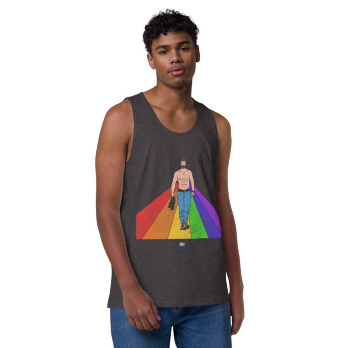 Men’s premium tank top - Rainbow Road - Image 17