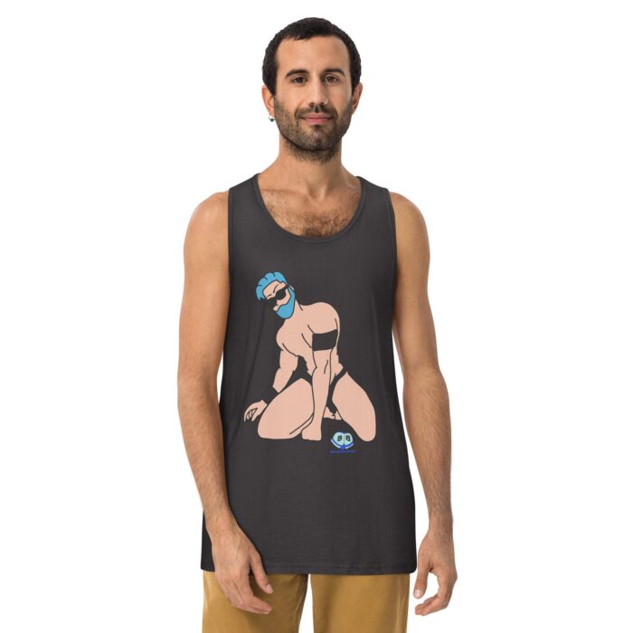 Men’s premium tank top - Blue Hair Armband - Image 7