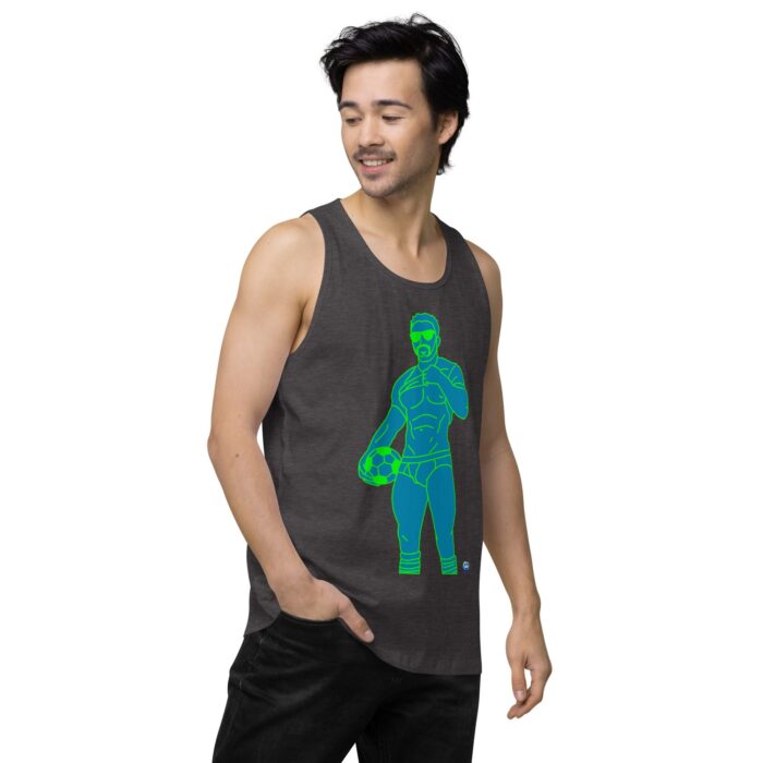 Men’s premium tank top - Pop Art Soccer Player - Image 24