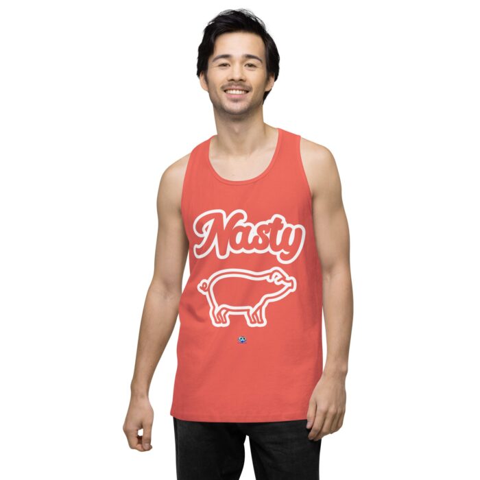 Men’s premium tank top - Nasty Little Piggy - Image 16