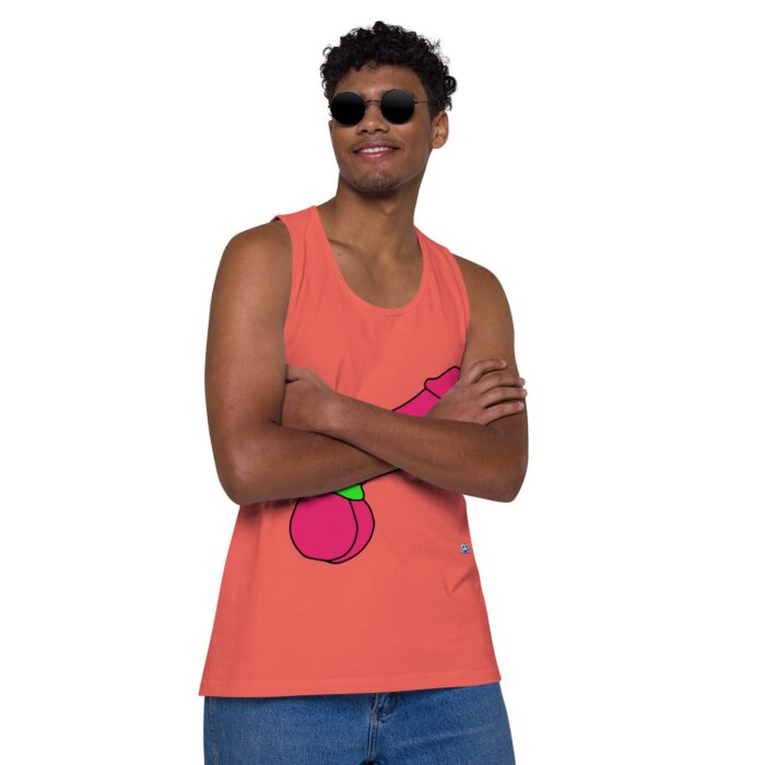 Men’s premium tank top - Pop Art Cock and Ball Scratcher - Image 31