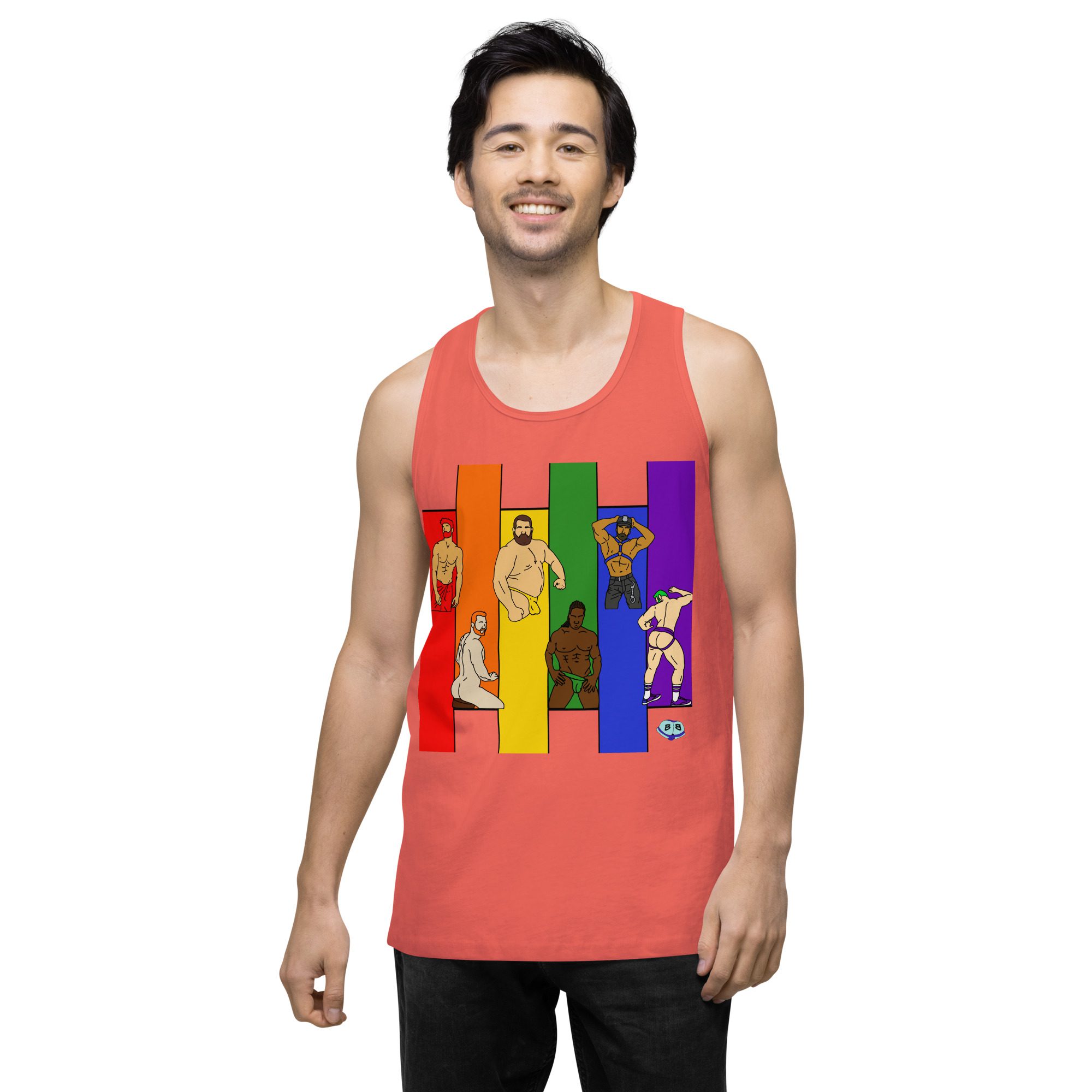 Men’s premium tank top - Pride Columns - Image 17