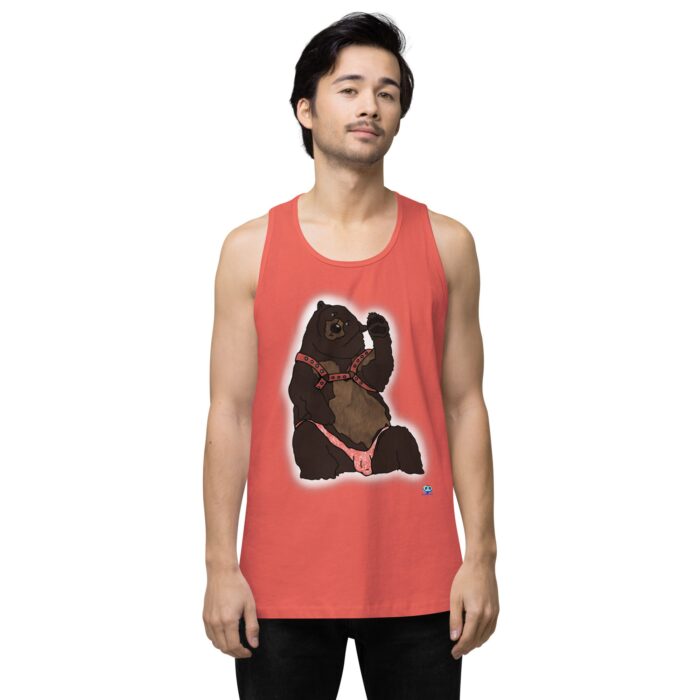 Men’s premium tank top - Disco Bear - Image 37
