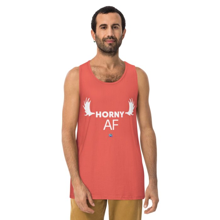 Men’s premium tank top - Horny AF - Image 9