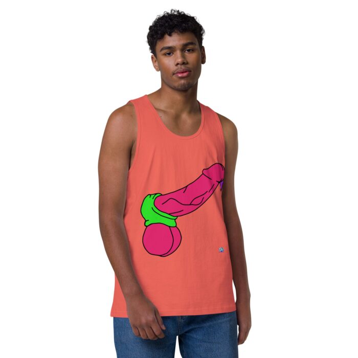Men’s premium tank top - Pop Art Cock and Ball Scratcher - Image 30