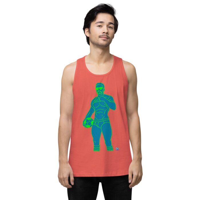Men’s premium tank top - Pop Art Soccer Player - Image 37