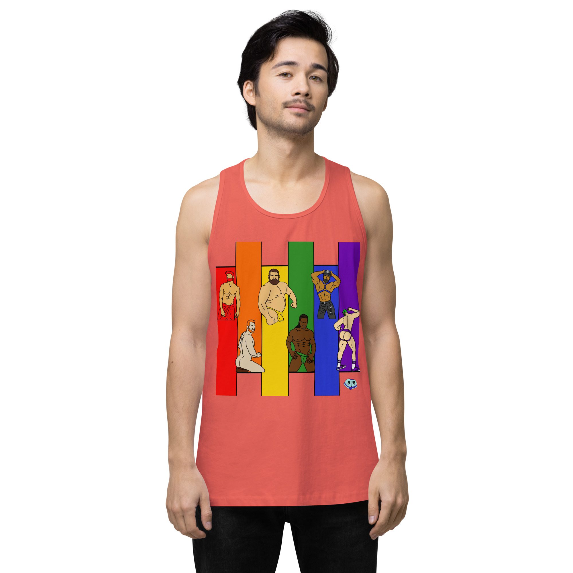 Men’s premium tank top - Pride Columns - Image 16
