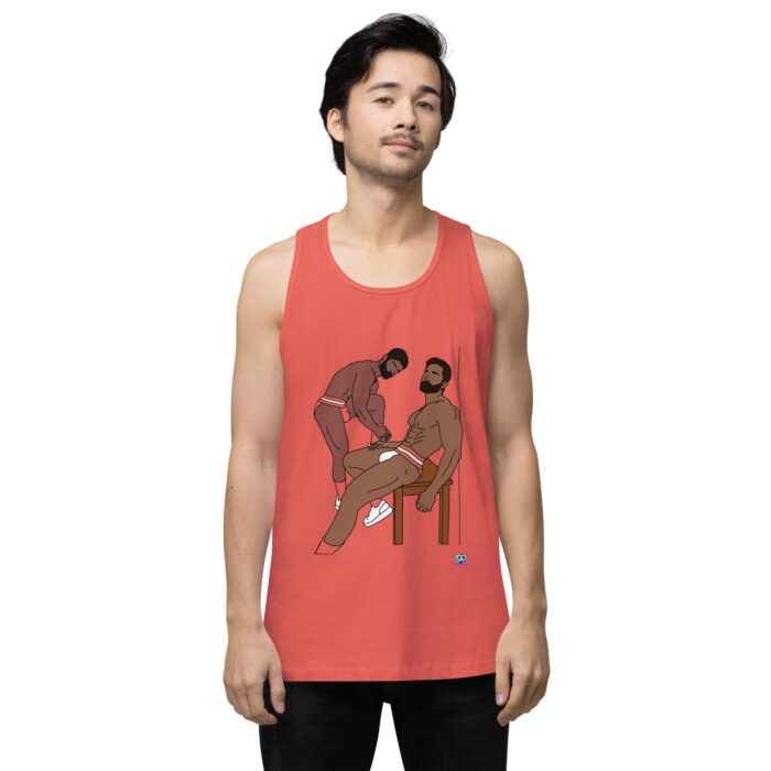 Men’s premium tank top - Steam Room Couple - Image 36